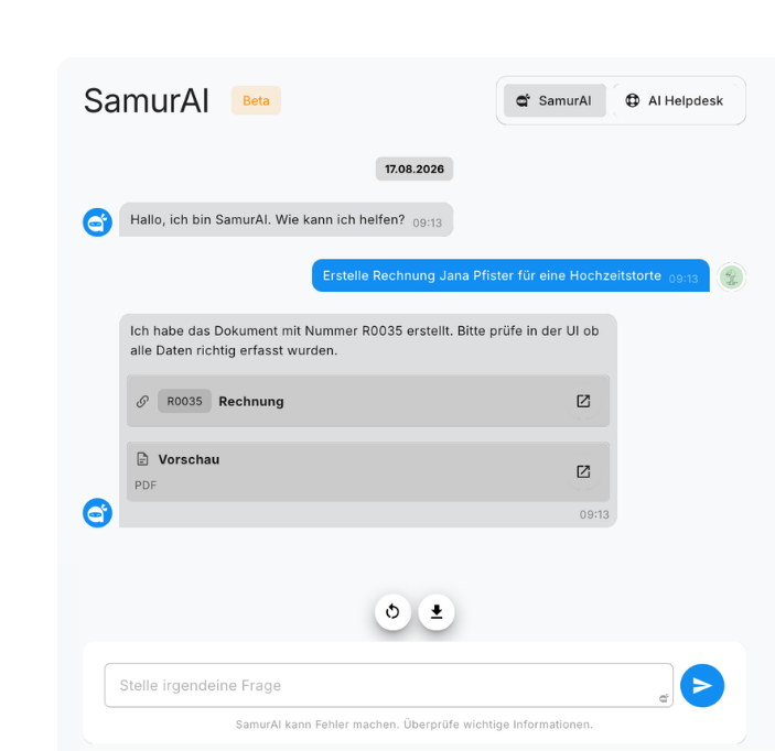 Conversazione SamurAI Assistente IA Programma di contabilità AbaNinja