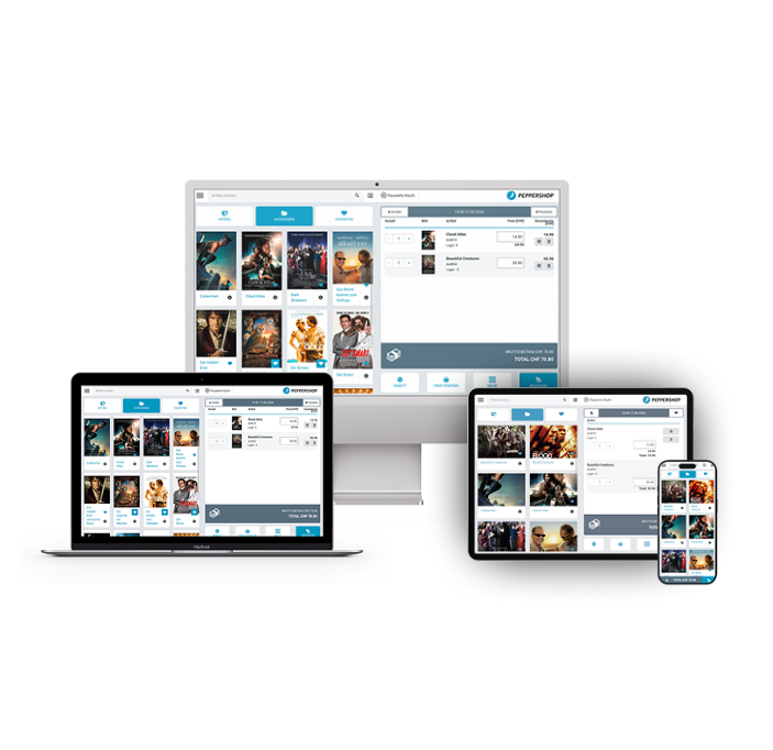Kassensystem 21.POS das auf PC, Laptop, iPhone und Tablet funktioniert